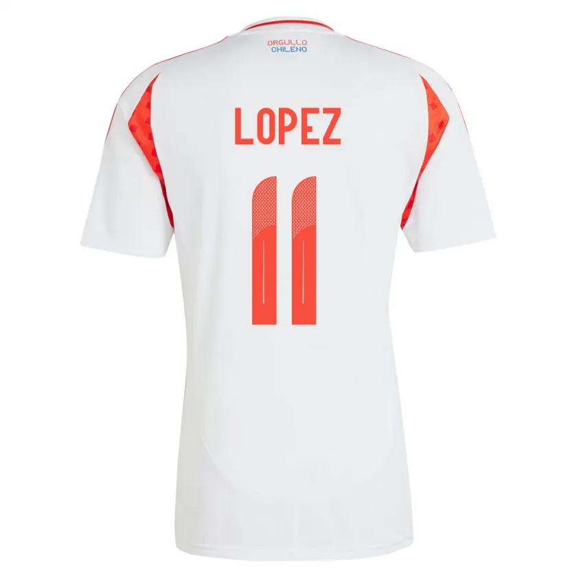 Danxen Mænd Chile Yessenia López #11 Hvid Udebane Spillertrøjer 24-26 Trøje T-Shirt