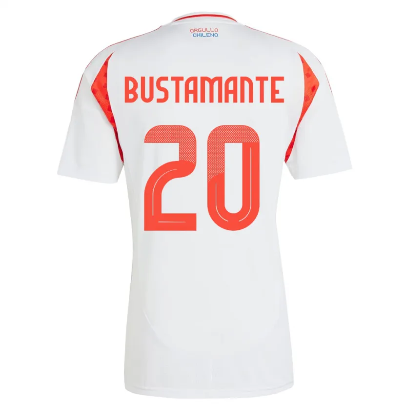 Danxen Mænd Chile Paloma Bustamante #20 Hvid Udebane Spillertrøjer 24-26 Trøje T-Shirt