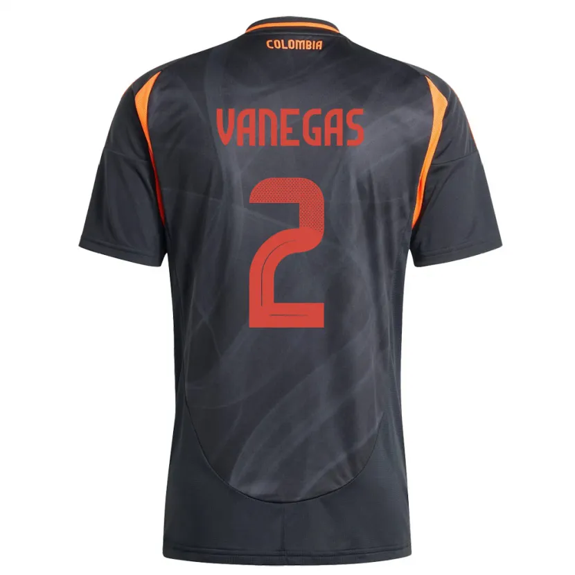 Danxen Mænd Colombia Manuela Vanegas #2 Sort Udebane Spillertrøjer 24-26 Trøje T-Shirt