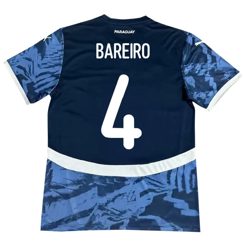 Danxen Mænd Paraguay Daysy Bareiro #4 Blå Udebane Spillertrøjer 24-26 Trøje T-Shirt