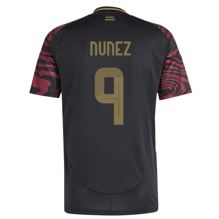 Danxen Mænd Peru Pierina Núñez #9 Sort Udebane Spillertrøjer 24-26 Trøje T-Shirt