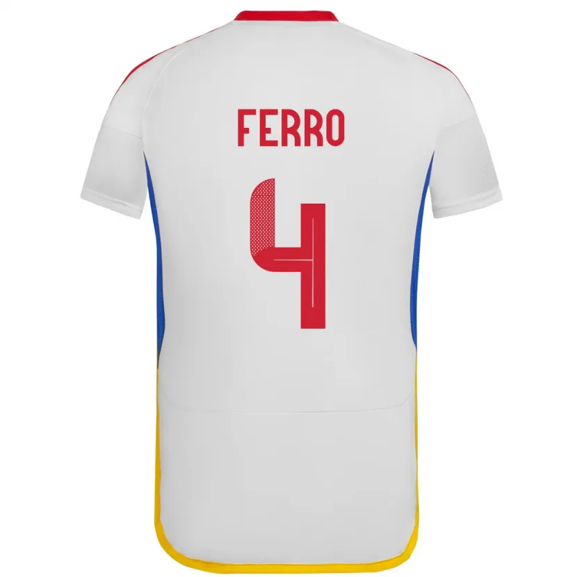 Danxen Mænd Venezuela Andrés Ferro #4 Hvid Udebane Spillertrøjer 24-26 Trøje T-Shirt