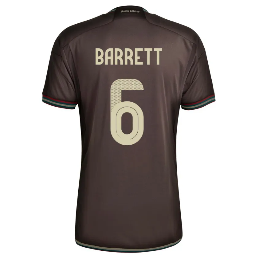 Danxen Mænd Jamaica Ronaldo Barrett #6 Nat Brun Udebane Spillertrøjer 24-26 Trøje T-Shirt
