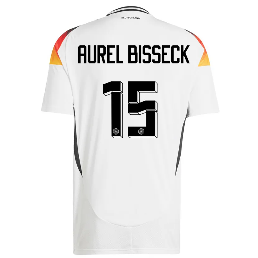 Danxen Kvinder Tyskland Yann Aurel Bisseck #15 Hvid Hjemmebane Spillertrøjer 24-26 Trøje T-Shirt