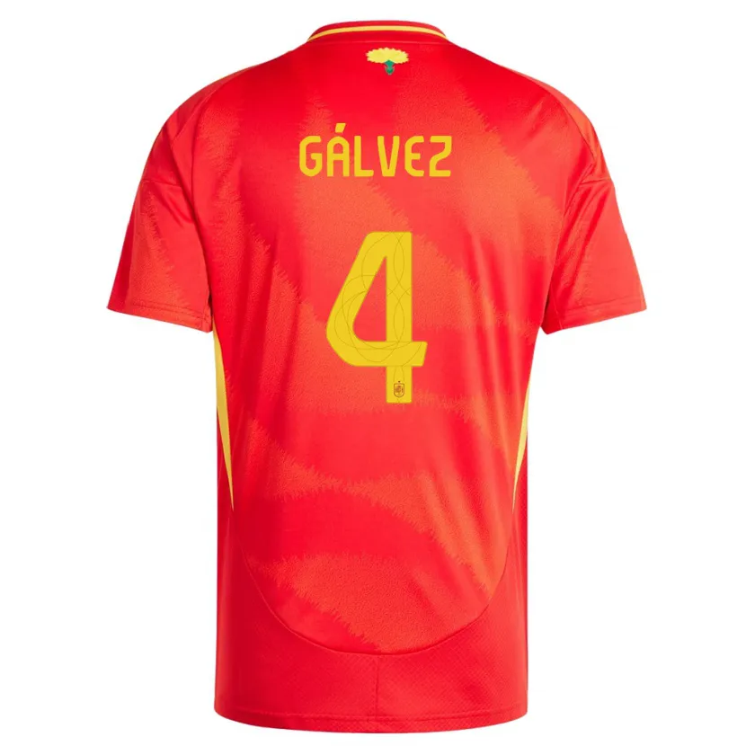 Danxen Kvinder Spanien Rocio Galvez #4 Rød Hjemmebane Spillertrøjer 24-26 Trøje T-Shirt