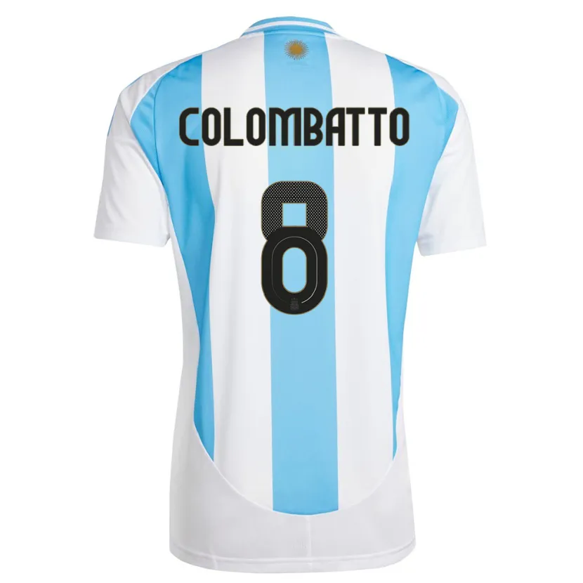 Danxen Kvinder Argentina Santiago Colombatto #8 Hvid Blå Hjemmebane Spillertrøjer 24-26 Trøje T-Shirt