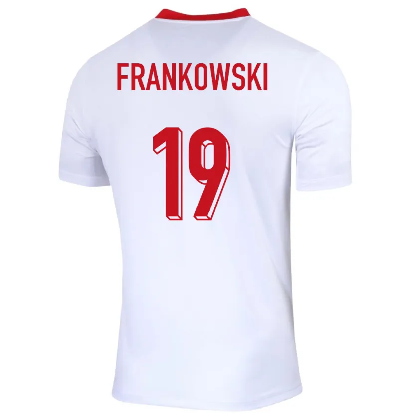 Danxen Kvinder Polen Przemyslaw Frankowski #19 Hvid Hjemmebane Spillertrøjer 24-26 Trøje T-Shirt