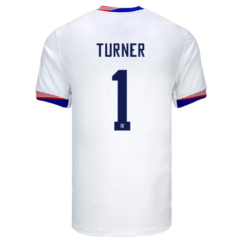Danxen Kvinder Usa Matt Turner #1 Hvid Hjemmebane Spillertrøjer 24-26 Trøje T-Shirt