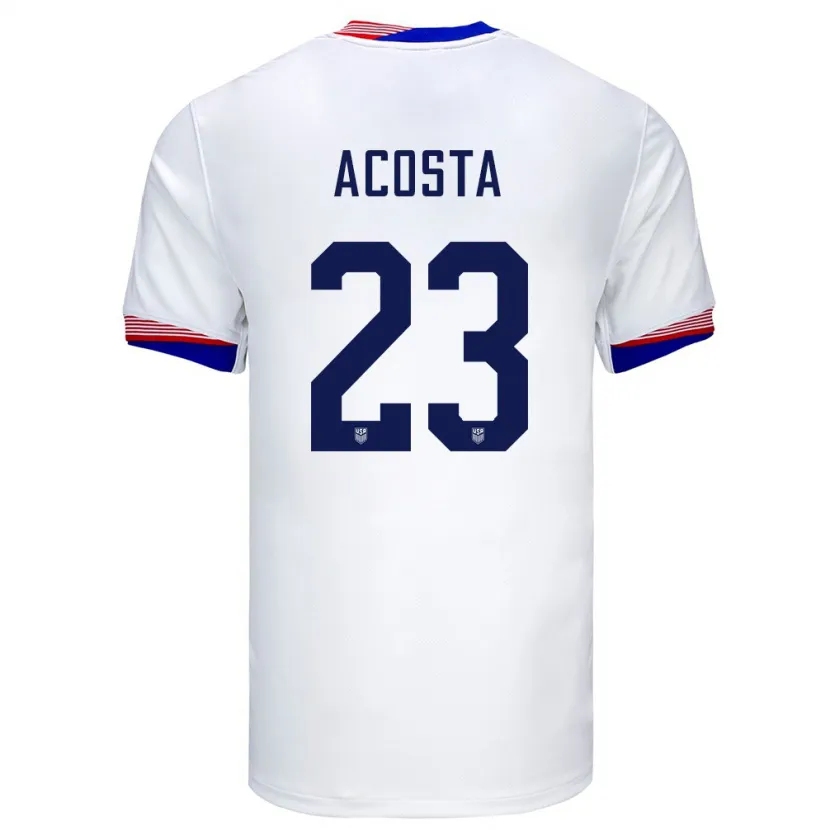 Danxen Kvinder Usa Kellyn Acosta #23 Hvid Hjemmebane Spillertrøjer 24-26 Trøje T-Shirt