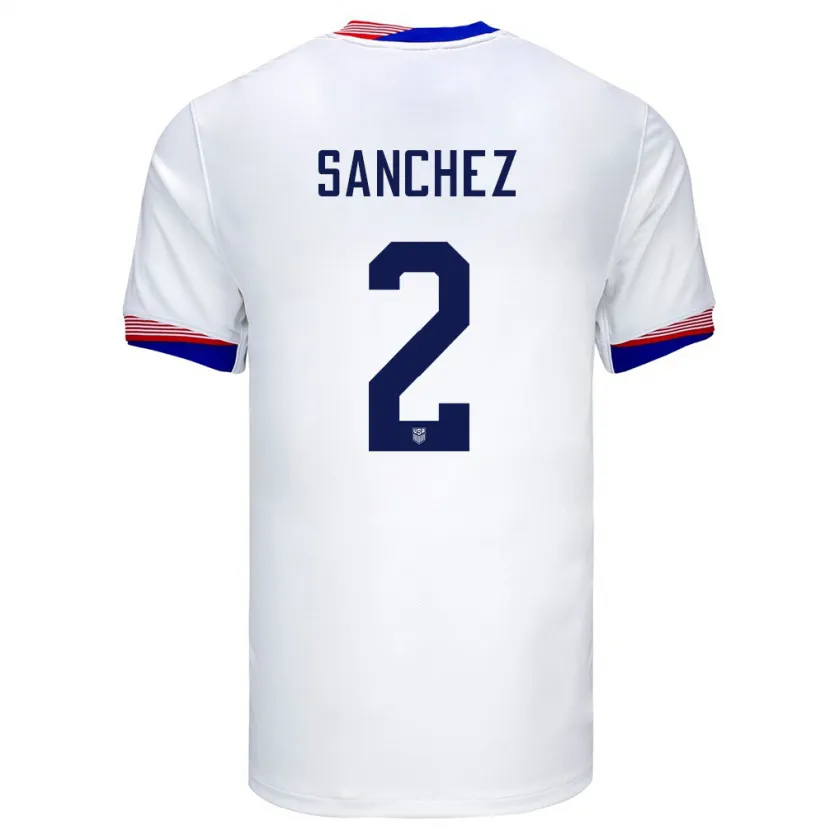 Danxen Kvinder Usa Ashley Sanchez #2 Hvid Hjemmebane Spillertrøjer 24-26 Trøje T-Shirt