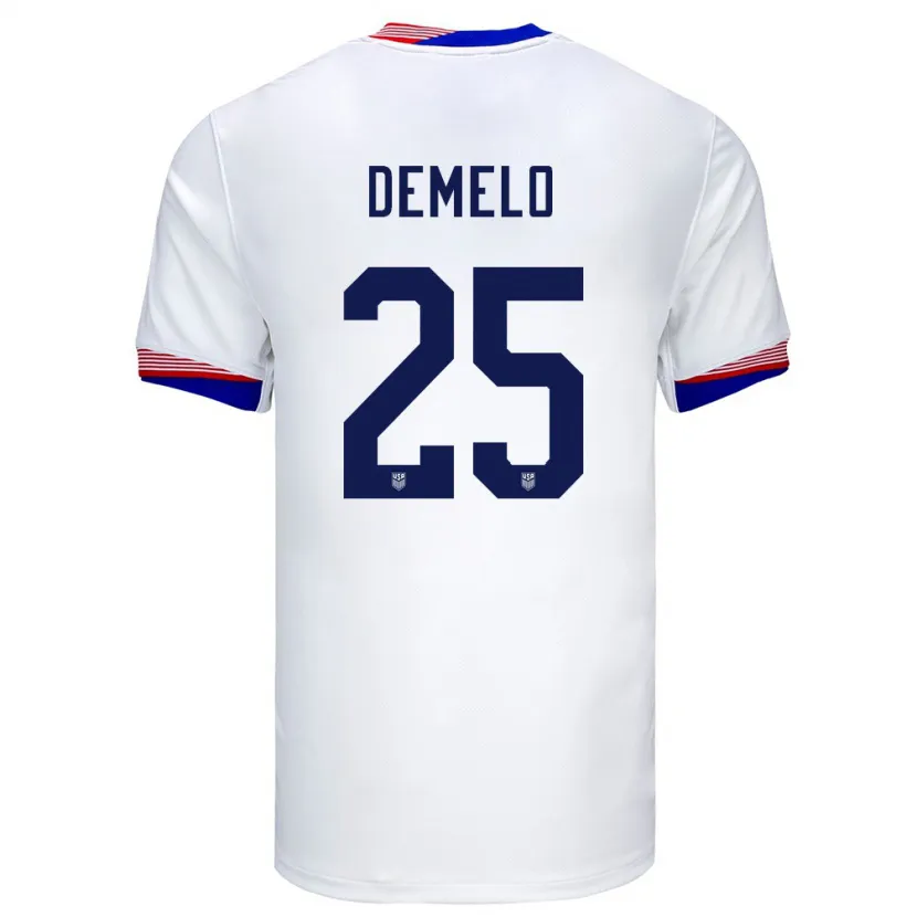 Danxen Kvinder Usa Savannah Demelo #25 Hvid Hjemmebane Spillertrøjer 24-26 Trøje T-Shirt