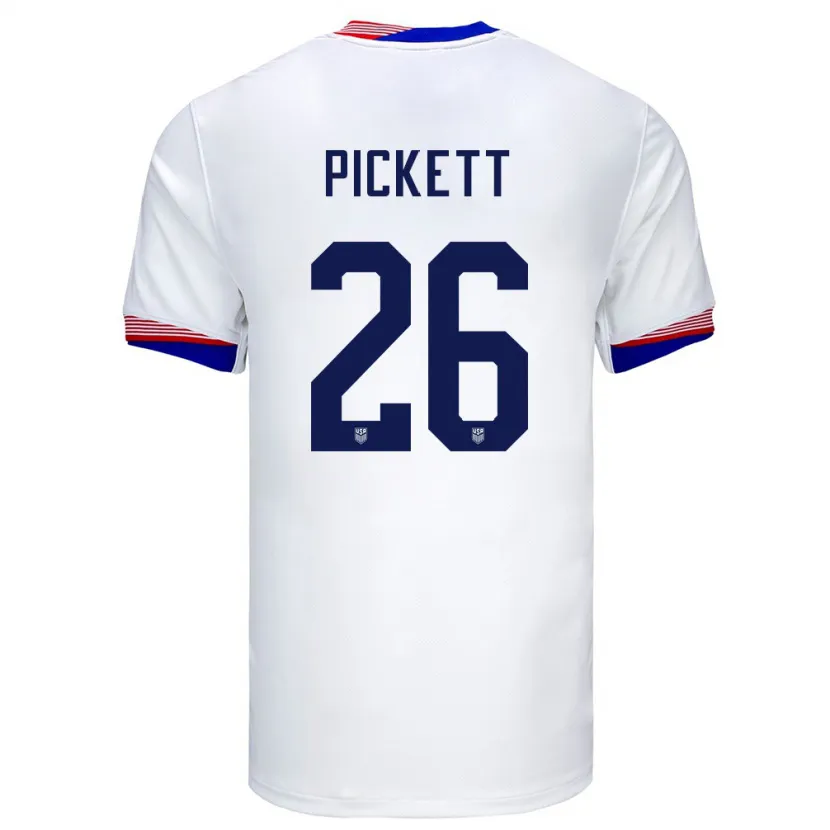 Danxen Kvinder Usa Carson Pickett #26 Hvid Hjemmebane Spillertrøjer 24-26 Trøje T-Shirt