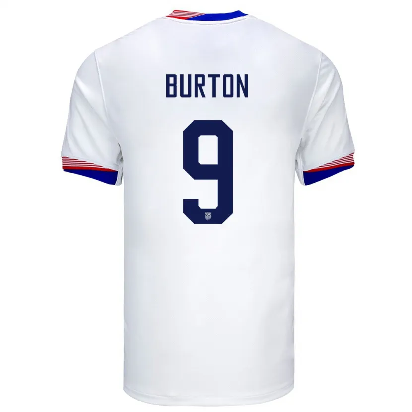 Danxen Kvinder Usa Micah Burton #9 Hvid Hjemmebane Spillertrøjer 24-26 Trøje T-Shirt