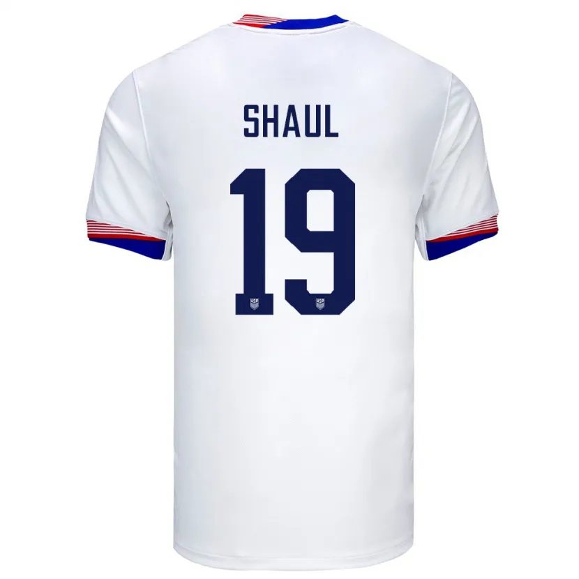 Danxen Kvinder Usa Ian Shaul #19 Hvid Hjemmebane Spillertrøjer 24-26 Trøje T-Shirt