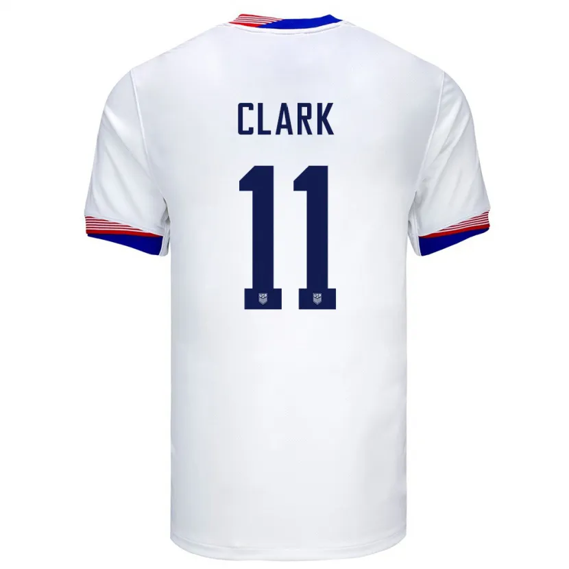 Danxen Kvinder Usa Caden Clark #11 Hvid Hjemmebane Spillertrøjer 24-26 Trøje T-Shirt