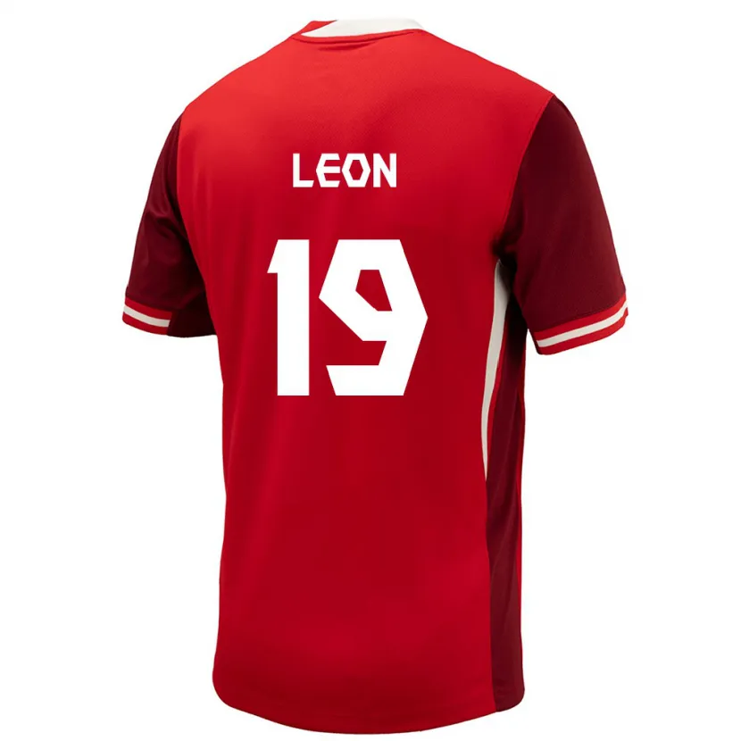Danxen Kvinder Canada Adriana Leon #19 Rød Hjemmebane Spillertrøjer 24-26 Trøje T-Shirt