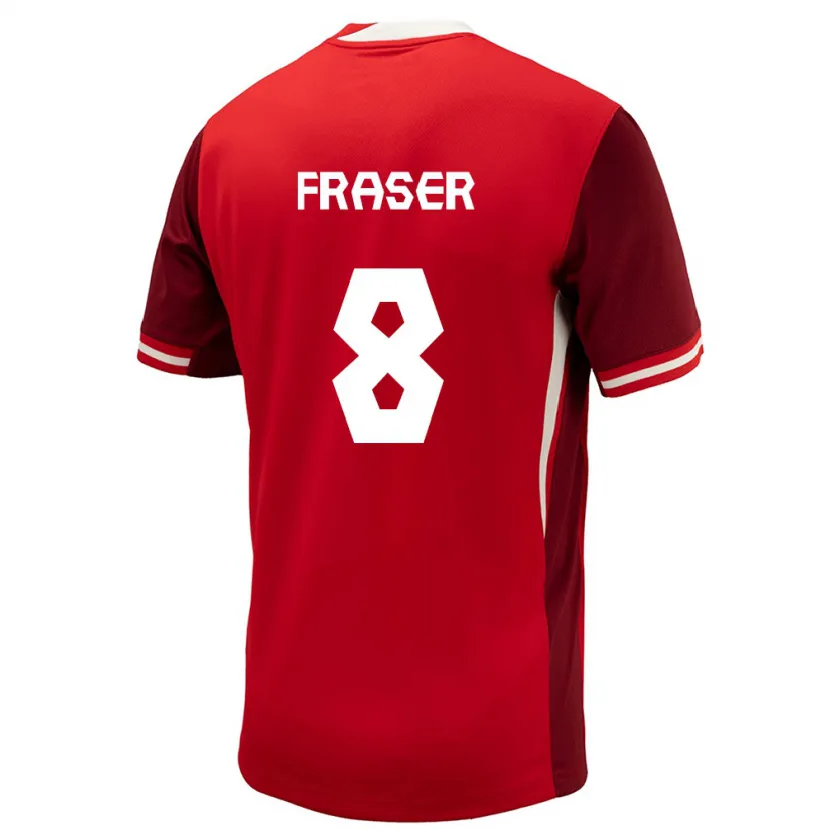 Danxen Kvinder Canada Liam Fraser #8 Rød Hjemmebane Spillertrøjer 24-26 Trøje T-Shirt