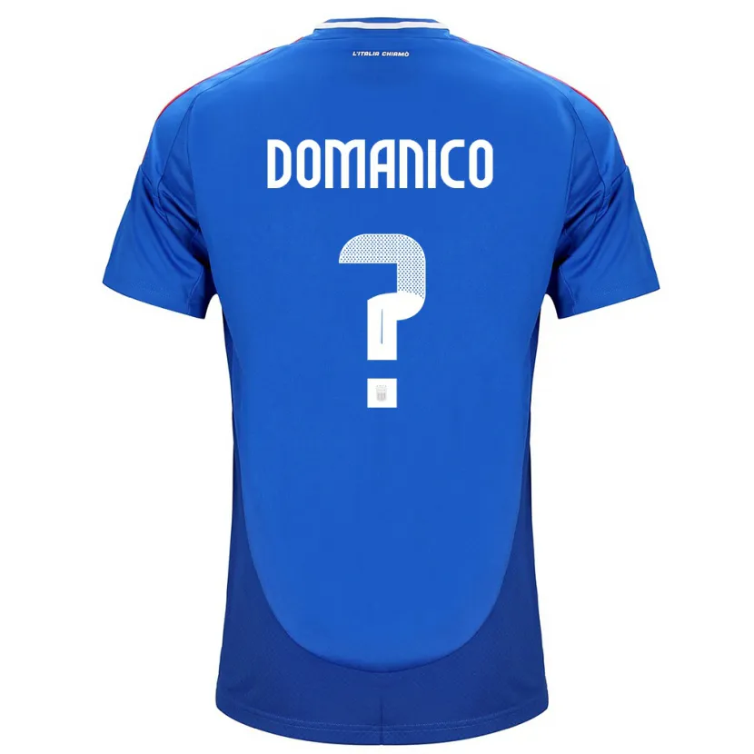 Danxen Kvinder Italien Saverio Domanico #0 Blå Hjemmebane Spillertrøjer 24-26 Trøje T-Shirt