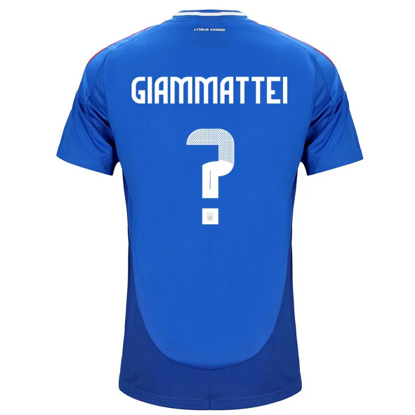 Danxen Kvinder Italien Gioele Giammattei #0 Blå Hjemmebane Spillertrøjer 24-26 Trøje T-Shirt