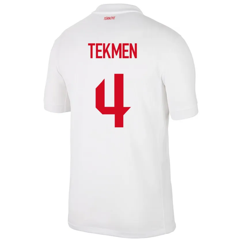 Danxen Kvinder Tyrkiet Ece Tekmen #4 Hvid Hjemmebane Spillertrøjer 24-26 Trøje T-Shirt