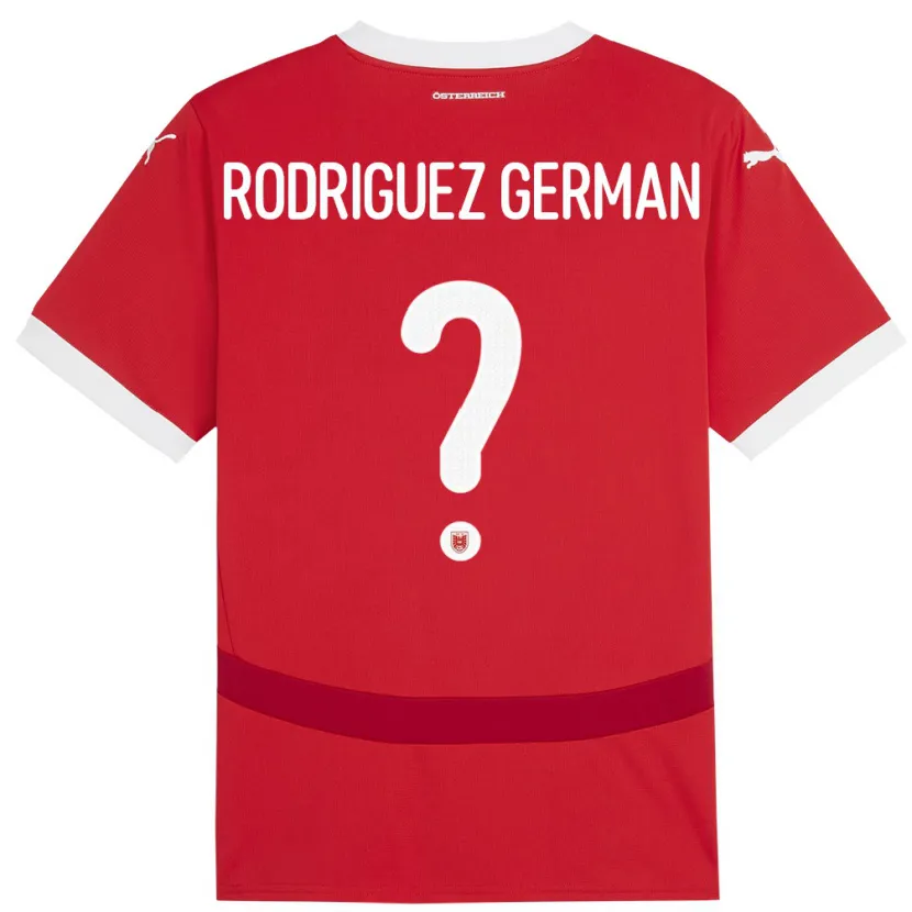 Danxen Kvinder Østrig Ryan Rodriguez German #0 Rød Hjemmebane Spillertrøjer 24-26 Trøje T-Shirt