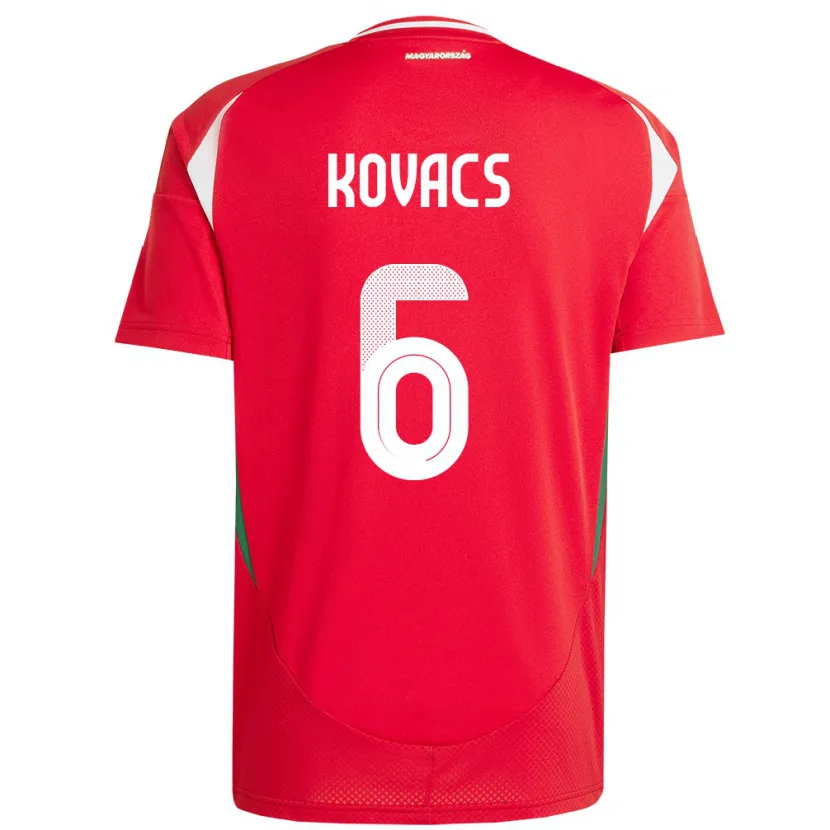 Danxen Kvinder Ungarn Noel Kovács #6 Rød Hjemmebane Spillertrøjer 24-26 Trøje T-Shirt