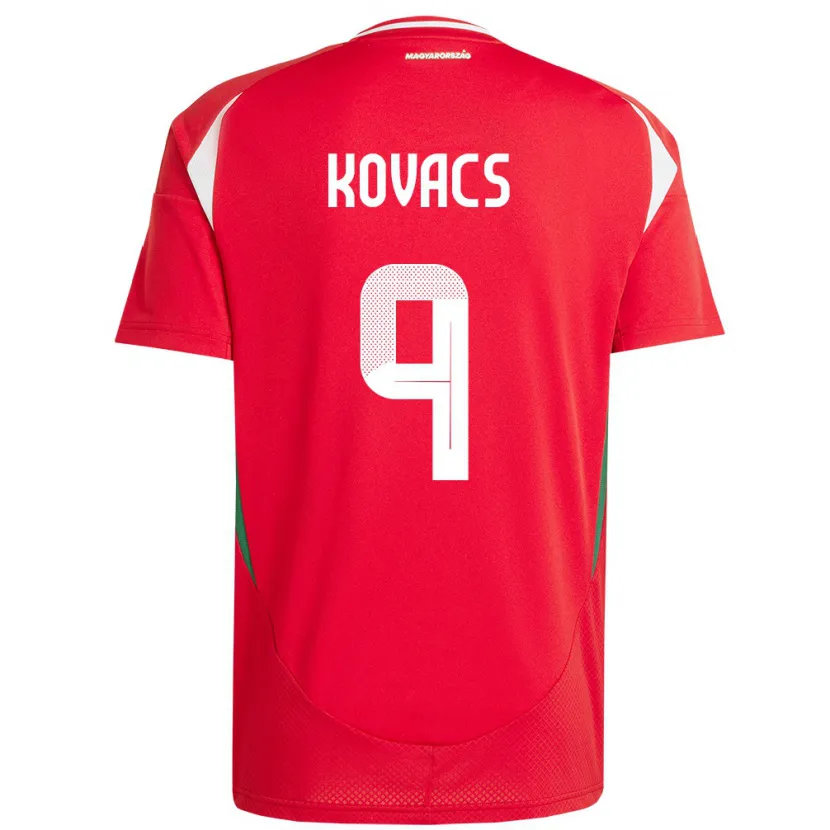Danxen Kvinder Ungarn Patrik Kovács #9 Rød Hjemmebane Spillertrøjer 24-26 Trøje T-Shirt