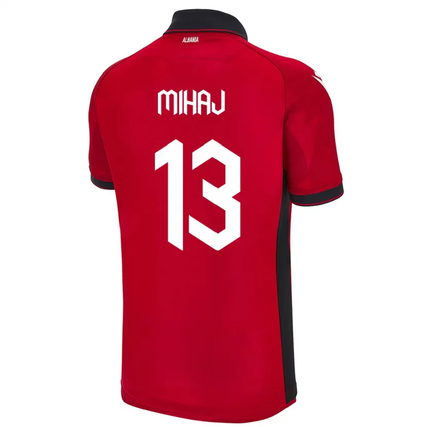 Danxen Kvinder Albanien Enea Mihaj #13 Rød Hjemmebane Spillertrøjer 24-26 Trøje T-Shirt