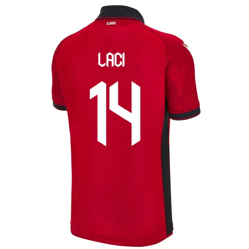 Danxen Kvinder Albanien Qazim Laci #14 Rød Hjemmebane Spillertrøjer 24-26 Trøje T-Shirt