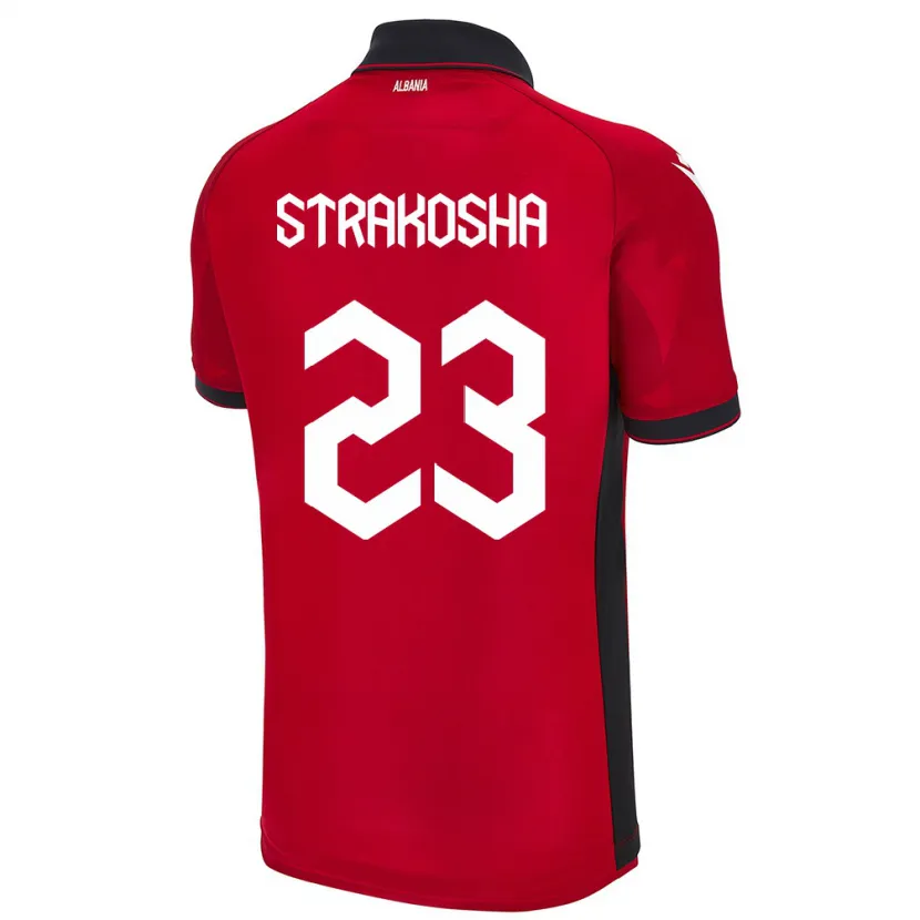 Danxen Kvinder Albanien Thomas Strakosha #23 Rød Hjemmebane Spillertrøjer 24-26 Trøje T-Shirt