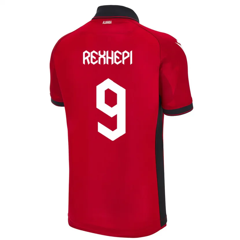Danxen Kvinder Albanien Arlind Rexhepi #9 Rød Hjemmebane Spillertrøjer 24-26 Trøje T-Shirt