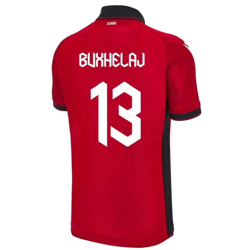 Danxen Kvinder Albanien Paulo Buxhelaj #13 Rød Hjemmebane Spillertrøjer 24-26 Trøje T-Shirt