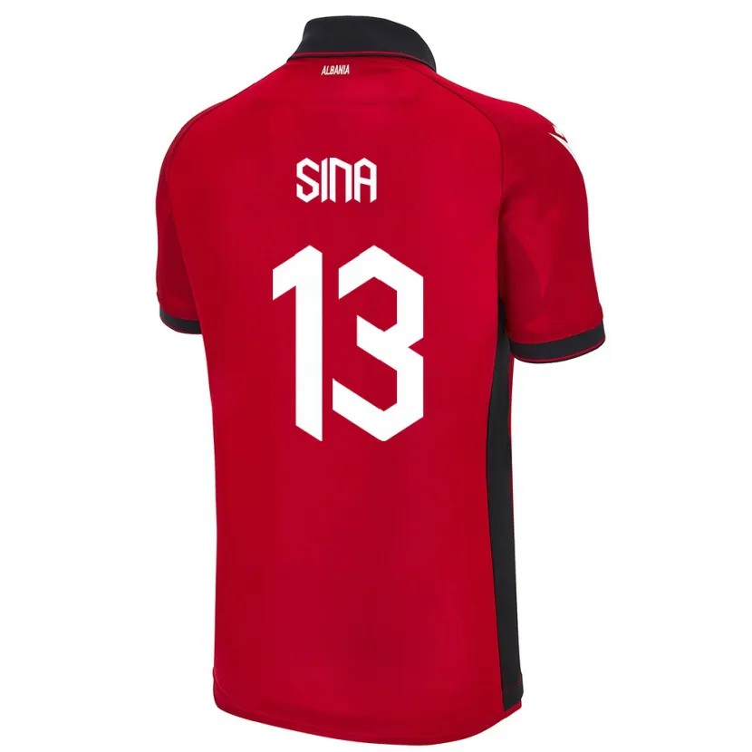 Danxen Kvinder Albanien Samuele Sina #13 Rød Hjemmebane Spillertrøjer 24-26 Trøje T-Shirt