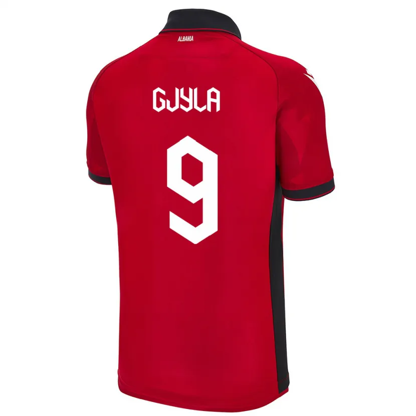 Danxen Kvinder Albanien Brayan Gjyla #9 Rød Hjemmebane Spillertrøjer 24-26 Trøje T-Shirt