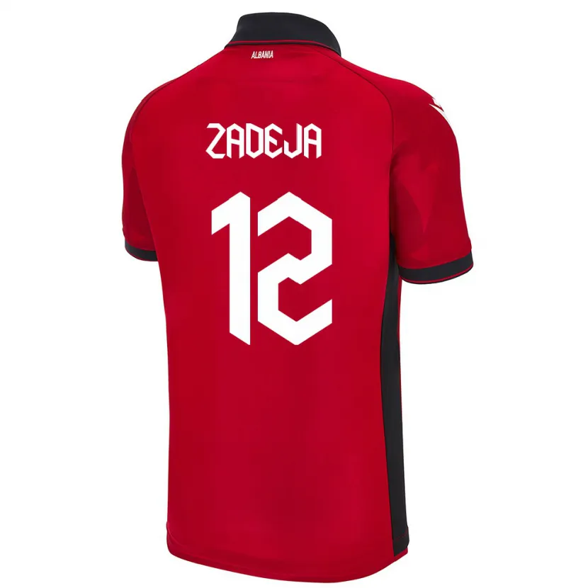 Danxen Kvinder Albanien Darius Zadeja #12 Rød Hjemmebane Spillertrøjer 24-26 Trøje T-Shirt