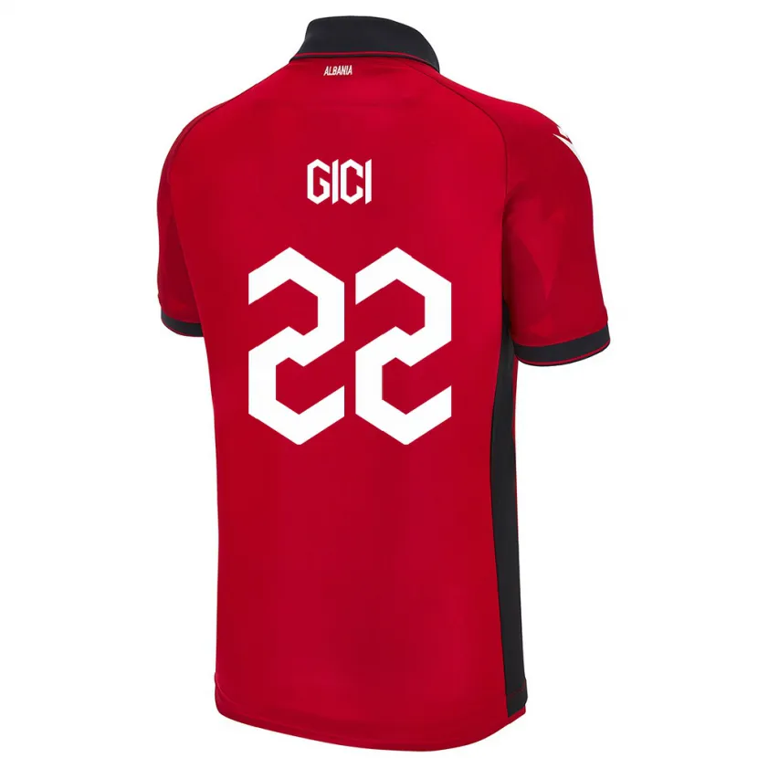 Danxen Kvinder Albanien Matias Gici #22 Rød Hjemmebane Spillertrøjer 24-26 Trøje T-Shirt