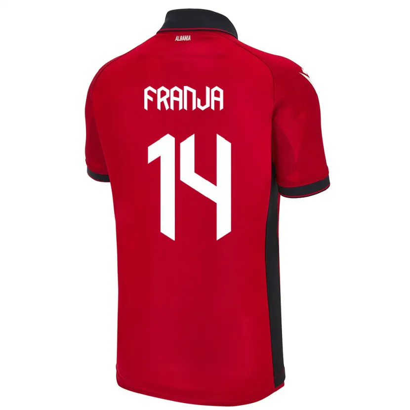 Danxen Kvinder Albanien Ezmiralda Franja #14 Rød Hjemmebane Spillertrøjer 24-26 Trøje T-Shirt