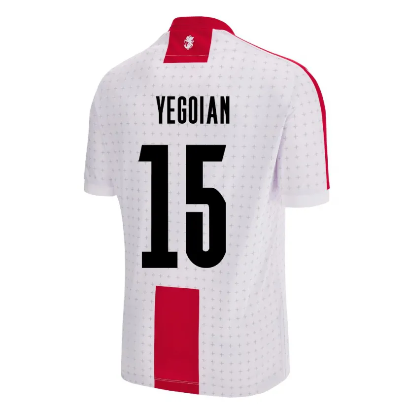 Danxen Kvinder Georgia Irakli Yegoian #15 Hvid Hjemmebane Spillertrøjer 24-26 Trøje T-Shirt