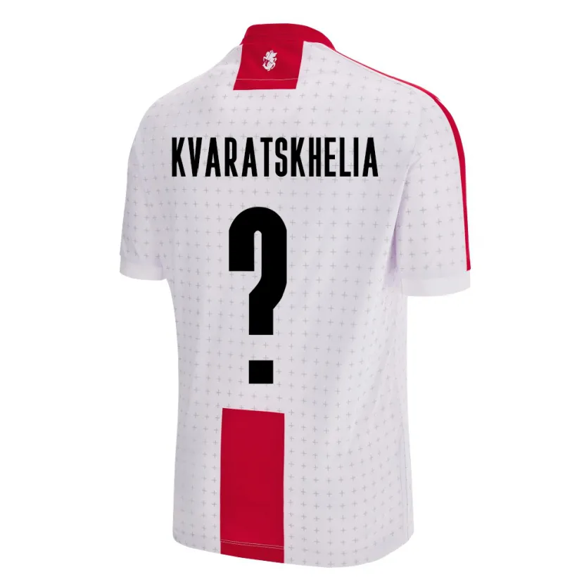 Danxen Kvinder Georgia Lasha Kvaratskhelia #0 Hvid Hjemmebane Spillertrøjer 24-26 Trøje T-Shirt