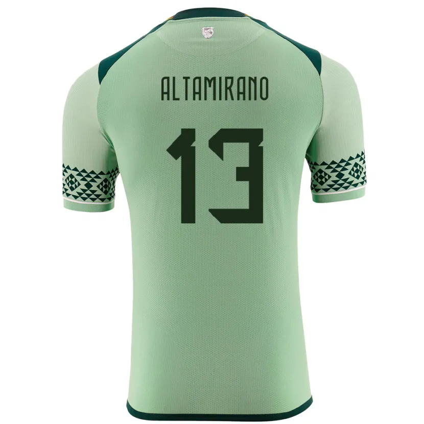 Danxen Kvinder Bolivia Sebastian Altamirano #13 Lysegrøn Hjemmebane Spillertrøjer 24-26 Trøje T-Shirt