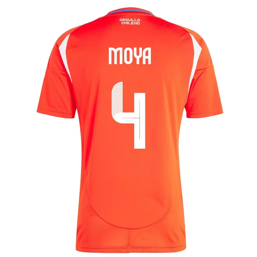 Danxen Kvinder Chile Matías Moya #4 Rød Hjemmebane Spillertrøjer 24-26 Trøje T-Shirt