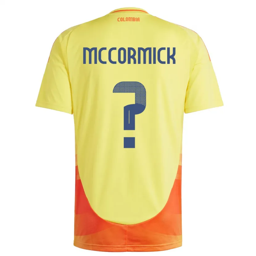 Danxen Kvinder Colombia Hollman Mccormick #0 Gul Hjemmebane Spillertrøjer 24-26 Trøje T-Shirt