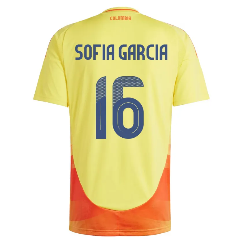 Danxen Kvinder Colombia Sofía García #16 Gul Hjemmebane Spillertrøjer 24-26 Trøje T-Shirt