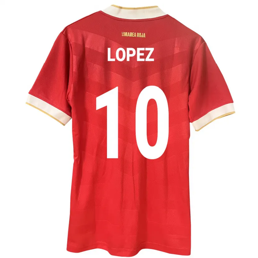 Danxen Kvinder Panama Ovidio Lopez #10 Rød Hjemmebane Spillertrøjer 24-26 Trøje T-Shirt