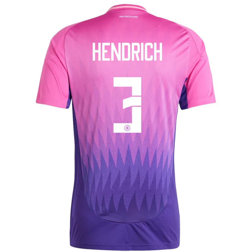 Danxen Kvinder Tyskland Kathrin Hendrich #3 Pink Lilla Udebane Spillertrøjer 24-26 Trøje T-Shirt