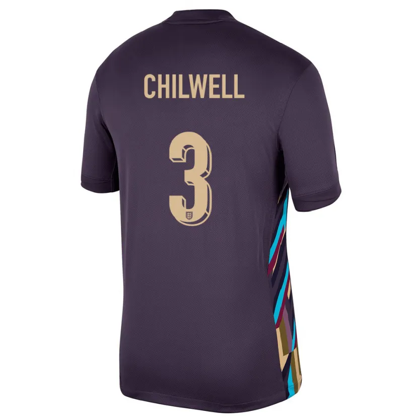 Danxen Kvinder England Ben Chilwell #3 Mørk Rosin Udebane Spillertrøjer 24-26 Trøje T-Shirt