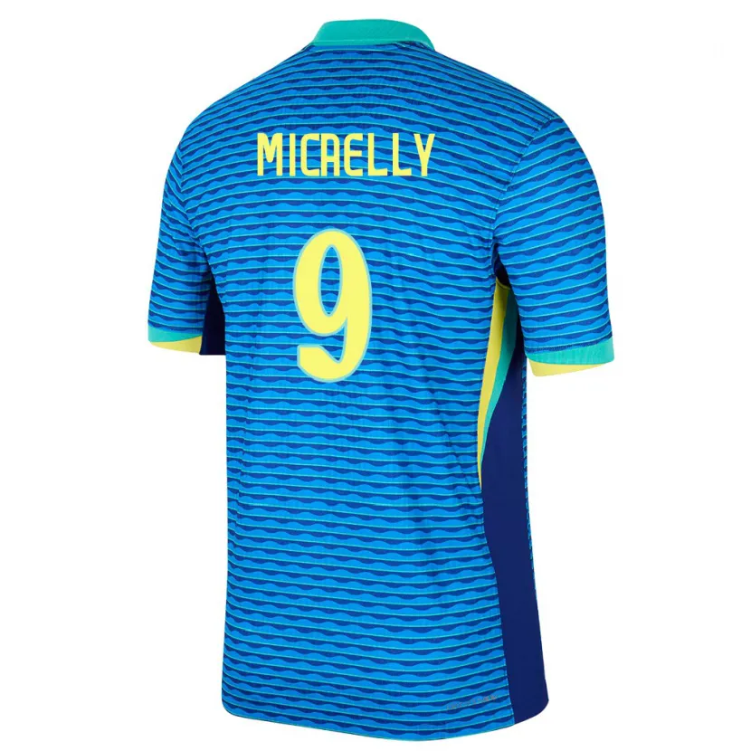 Danxen Kvinder Brasilien Micaelly #9 Blå Udebane Spillertrøjer 24-26 Trøje T-Shirt