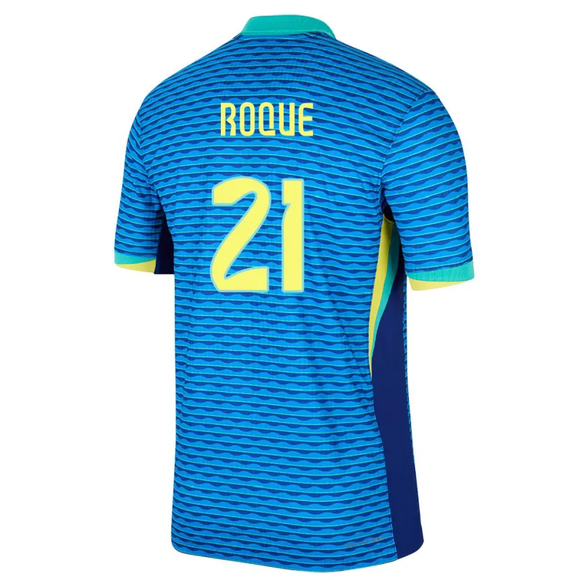 Danxen Kvinder Brasilien Vitor Roque #21 Blå Udebane Spillertrøjer 24-26 Trøje T-Shirt