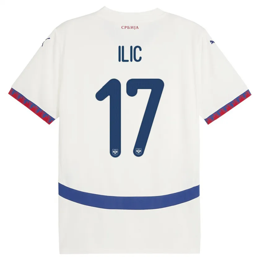 Danxen Kvinder Serbien Ivan Ilic #17 Hvid Udebane Spillertrøjer 24-26 Trøje T-Shirt