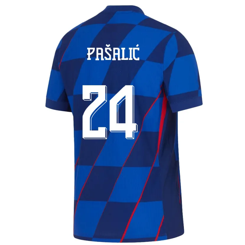 Danxen Kvinder Kroatien Marco Pasalic #24 Blå Udebane Spillertrøjer 24-26 Trøje T-Shirt